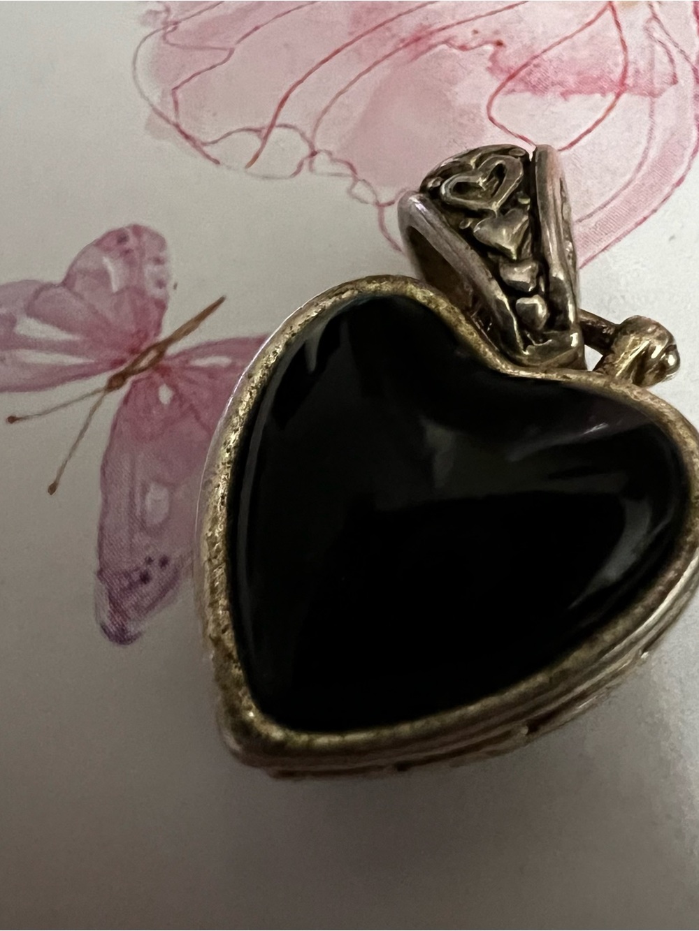 Heart-Shaped Black Onyx Pendant Necklace - Unbranded - Picture 4 of 8